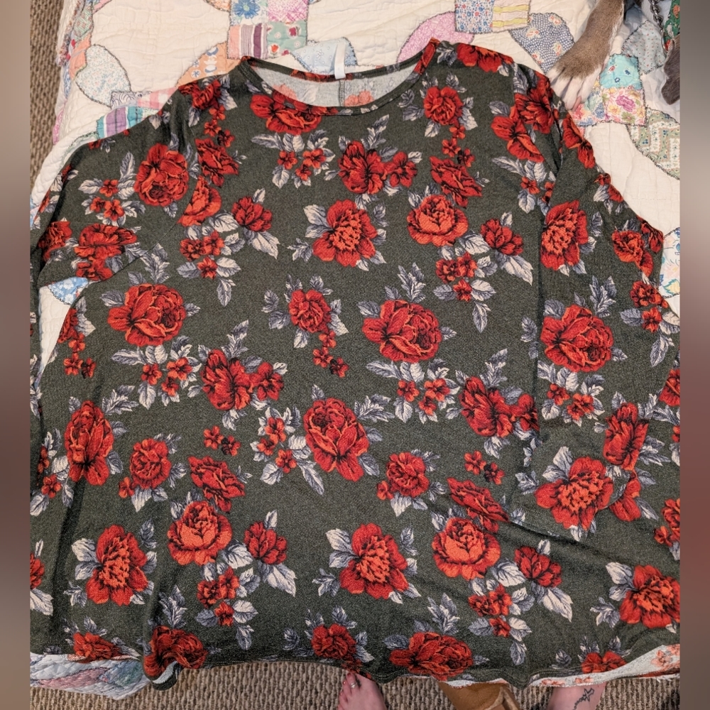 Plus size long sleeve top.flows out . Worn maybe 2x . In amazing condition.